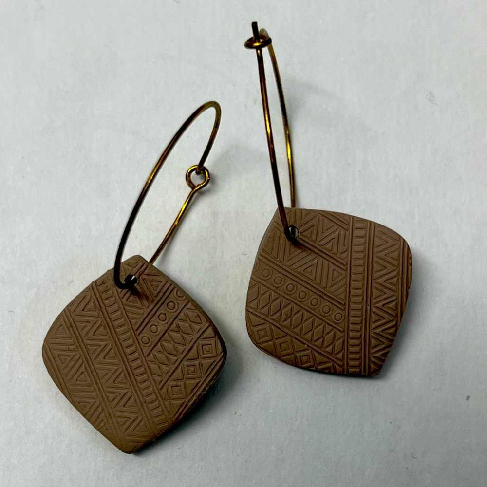 Polymer clay hoop earrings
